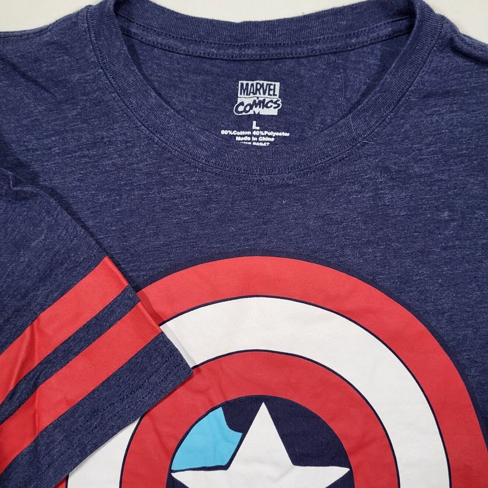 Marvel Comics‎ Men's Large Captain America Shield Blue Red Tshirt Avengers